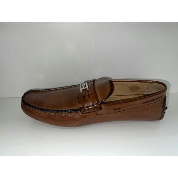 Fendi Men's Brown Leather Loafers with FF Logo - Picture 6 of 7